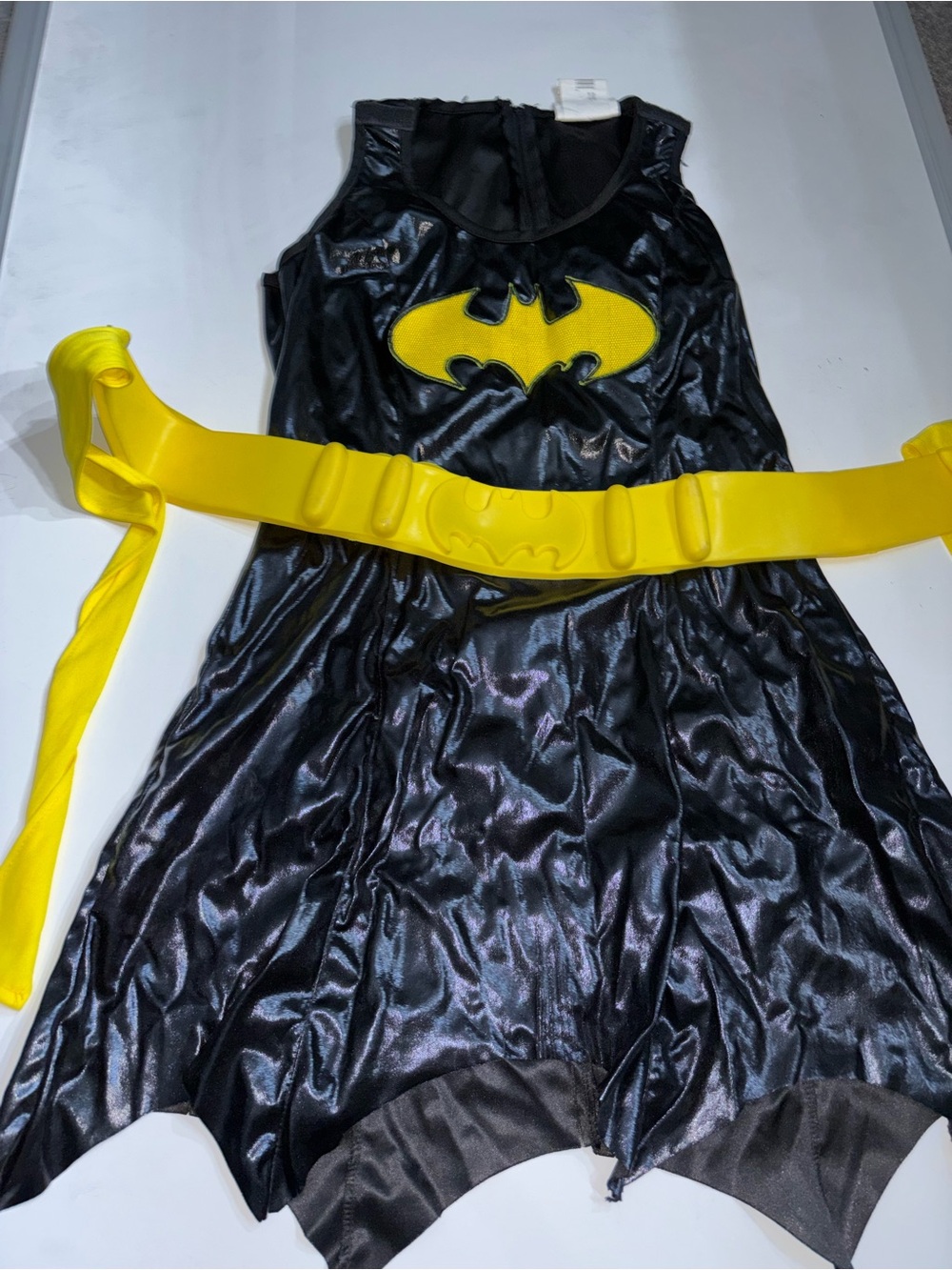Black and Yellow Batwing Costume Dress with Yellow Utility Belt